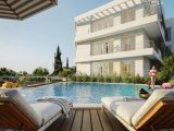 Kıbrıs Girne Lapta Bölgesinde Türk Tapulu Havuzlu Site İçerisinde Satılık Bahçeli 3+1 Daire