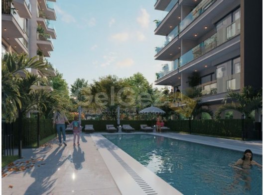 Kıbrıs Lefkoşa Minareliköy de Havuzlu Sitede Satılık Ödeme Planlı 2+1 Daireler