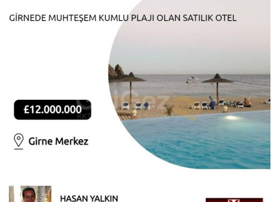 GİRNEDE MUHTEŞEM KUM PLAJI OLAN SATILIK OTEL