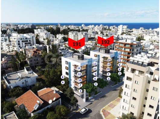 Girne Merkezde satılık 1+0 stüdyo daireler. Ticari izinli