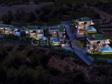 Girne Bellapais'te satılık özel bahçeli ve teraslı, yüzme havuzlu, modern mimarili 4+1 süper lüks villalar