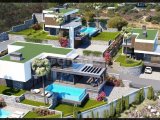 Girne Bellapais'te satılık özel bahçeli ve teraslı, yüzme havuzlu, modern mimarili 4+1 süper lüks villalar