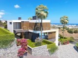 Girne Bellapais'te satılık özel bahçeli ve teraslı, yüzme havuzlu, modern mimarili 4+1 süper lüks villalar