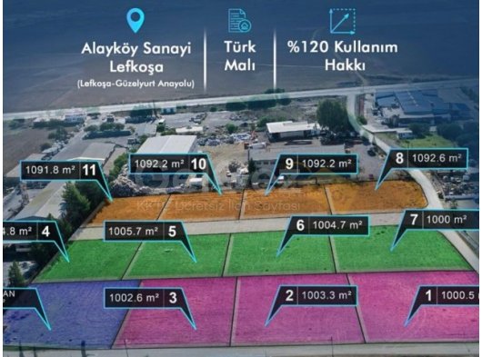 (TÜRK KOÇAN )LEFKOŞA/ALAYKÖY SANAYİ BÖLGESİNDE SATILIK ARSA