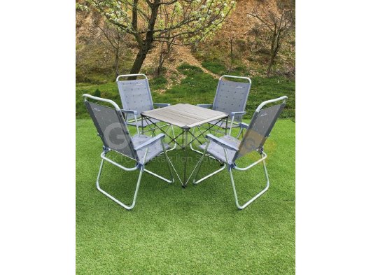 BÜYÜK MASA +4 PLAJ SANDALYE SET