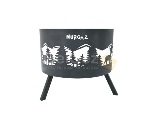 NURGAZ ORMAN ŞÖMİNESİ GEYİK DESEN IZGARALI