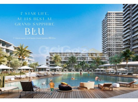 KIBRIS ISKELE GRAND SAPPHIRE BLU RESORT 1+0 STUDIO TRANSFER COST IS ON US LUXURY 7 STAR RESIDENCE WITH POOL VIEW AND HIGH GOODWILL