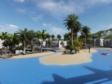 Contemporary 1 bedroom garden apartment + communal pools + indoor heated pool + SPA centre + restaurant + bar + gym + sport facilities + walking distance to the