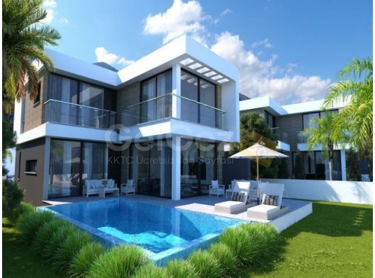 4 yatak odalı modern villalar + 8m x 4m yüzme havuzu + 2 araçlık otopark + güzel deniz ve dağ manzarası + ödeme planı