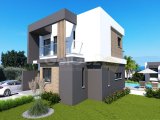 4 yatak odalı modern villalar + 8m x 4m yüzme havuzu + 2 araçlık otopark + güzel deniz ve dağ manzarası + ödeme planı