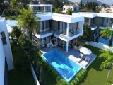 4 yatak odalı modern villalar + 8m x 4m yüzme havuzu + 2 araçlık otopark + güzel deniz ve dağ manzarası + ödeme planı