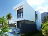 4 yatak odalı modern villalar + 8m x 4m yüzme havuzu + 2 araçlık otopark + güzel deniz ve dağ manzarası + ödeme planı