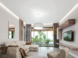 Lüks, en üst kalitede, plan aşamasında 3 yatak odalı bungalov + çatı terası + ortak yüzme havuzu + restoran + spor salonu + muhteşem deniz ve dağ manzaraları