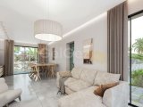 Lüks, en üst kalitede, plan aşamasında 3 yatak odalı bungalov + çatı terası + ortak yüzme havuzu + restoran + spor salonu + muhteşem deniz ve dağ manzaraları