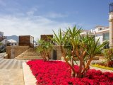 Deniz kıyısında gelişen 2 yatak odalı zemin kat daire + tamamen mobilyalı + ortak havuzlar + restoran + SPA merkezi + süpermarket + eczane + plaja yürüme mesafe