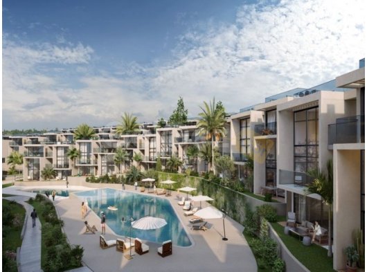 1 yatak odalı plan dışı LÜKS yeniden satış plaj kat bahçe daire + tamamen mobilyalı + 5 yıldızlı deniz kenarı gelişme + ortak yüzme havuzları + özel lagün'e