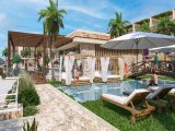 Lüks yeniden satış stüdyo daire + ortak havuzlar + restoran + spor salonu + spa + plaja erişim + muhteşem deniz ve dağ manzaraları