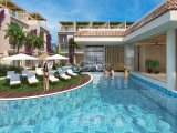 Lüks yeniden satış stüdyo daire + ortak havuzlar + restoran + spor salonu + spa + plaja erişim + muhteşem deniz ve dağ manzaraları