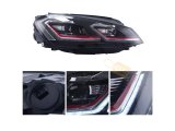 Volkswagen Golf 6 2008-2013 Uyumlu Yedek Parça 7.5 Style Kırmızı Şeritli Led Far Seti LAM-T102