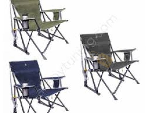 Amortisörlü Katlanır Kamp Sandalyesi Gri