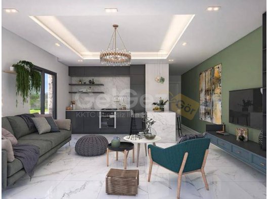 Kıbrıs Girne Bahçeli - Satılık Modern ve Lüks Bir Yaşam Projesinde 1+1 Daire