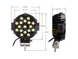 51W CRE Power Led Üniversal Yuvarlak Sis Lambası 17 Ledli Siyah