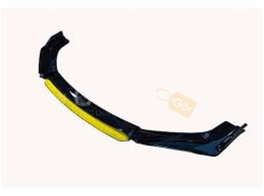 Universal 4 Parça Flaplı Ön Lip Piano Black ABS / (FC5 - SARI)