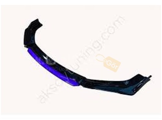 Universal 4 Parça Flaplı Ön Lip Piano Black ABS / (FC5 - MAVİ)