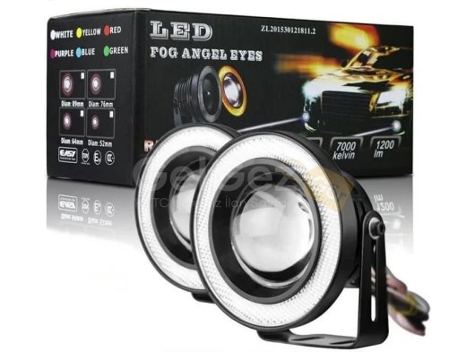 89 mm Sarı Mercekli Angel Led Halkalı Led Sis