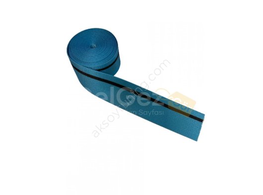 Mavi Siyah Çizgili Spor Emniyet Kemeri 1 Koltuk 4 Metre
