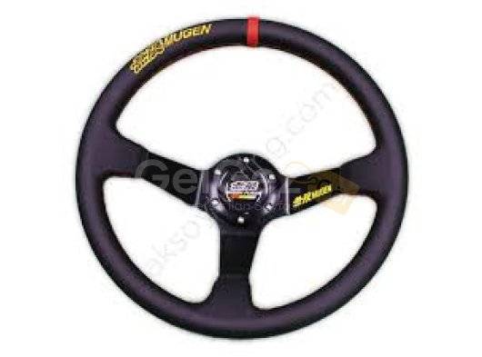 Mugen Power Spor Direksiyon Ofsetli Siyah Kırmızı