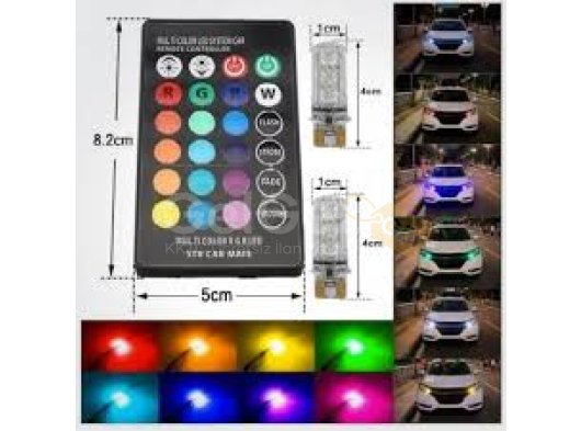T10 Rgb Kumandalı Çakarlı Park Ampülleri