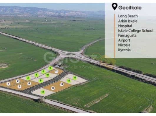 SON 2 PARSEL !!!!GAZİMAĞUSA GEÇİTKALE SATILIK PROJE AŞAMASINDA ARSALAR