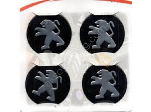 Peugeot Uyumlu Yedek Parça Siyah Alüminyum Yapıştırma Jant Göbeği 4Lü 60mm