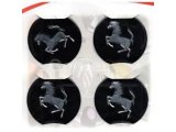 Ferrari Siyah Alüminyum Yapıştırma Jant Göbeği 4Lü 60mm