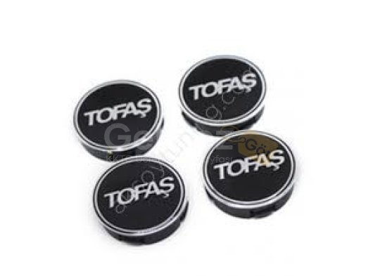 Tofaş Uyumlu Yedek Parça Geçmeli Tofaş Yazılı Siyah 55/58 mm Jant Göbeği