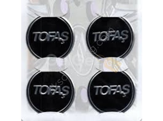Tofaş Uyumlu Yedek Parça Siyah Alüminyum Yapıştırma Jant Göbeği 4Lü 60mm