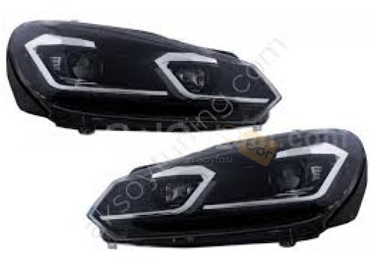 Volkswagen Golf 6 Uyumlu Yedek Parça (2008-2013) 7.5 Görünümlü Led Far Seti LAM-T101