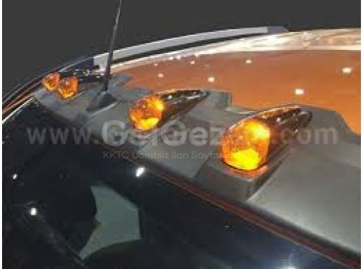 Toyota Hilux Revo Uyumlu Yedek Parça Tavan Üstü Turuncu Işıklı Mat Siyah Vizör