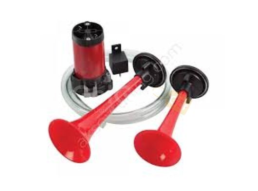 2 Borulu Kompresörlü Havalı Korna Kırmızı