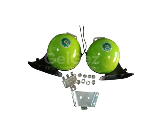 12V Elektrikli Çift Tonlu Yüksek Sesli Salyangoz Boynuz Korna Yeşil