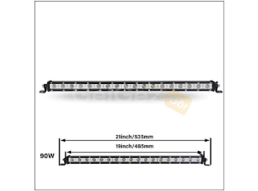 54W 48.5cm Düz Tek Sıra Üniversal Delici Sis Lambası Led Bar