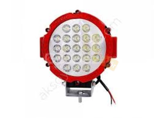 63W CRE Power Led Üniversal Yuvarlak Sis Lambası 21 Ledli Kırmızı