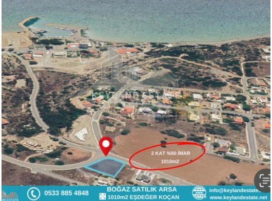 İSKELE BOĞAZTEPE BÖLGESİ SATILIK 1010m2 DENİZ MANZARALI EŞDĞER KOÇAN ARSA