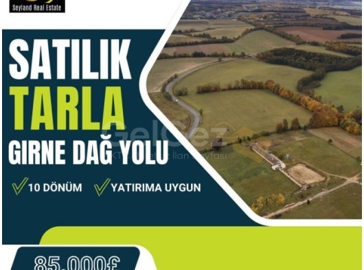 Dağyolu/GİRNE'de tarımsal amaçlı 10 dönüm 2 evlrek arazi satılıktır. Fiyatı toplam 85000 sterlin. 0542 880 02 22