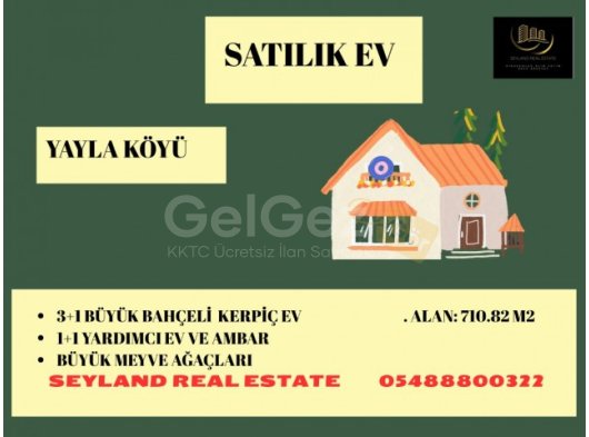 YAYLA KÖYÜNDE SATILIK BÜYÜK BAHÇELİ 3+1 KERPİÇ EV