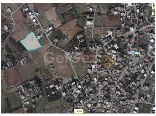 Doğancı/LEFKE'de deniz manzaralı, 4014 m2 satılık arazi.