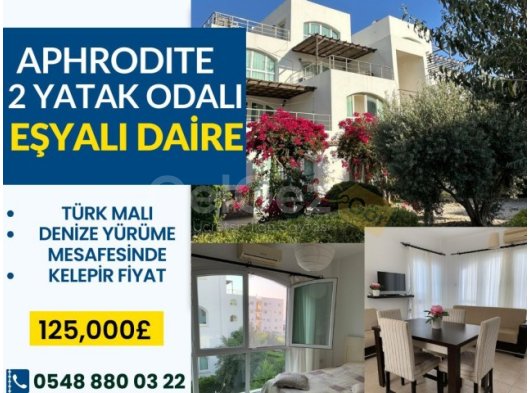 GAZİVEREN APHRODITE BEACHFRONT SATILIK EŞYALI 2+1 DAİRE