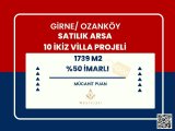 GİRNE OZANKÖYDE 1739 M2 10 İKİZ VİLLALIK PROJESİ HAZIR SATILIK ARSA