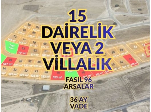 LEFKOŞADA MERKEZE 10 DK MESAFEDE 24 AY-36 AY ELDEN FAİZSİZ ÖDEME SEÇENEKLERİ İLE 15 DAİRELİK VEYA 2 VİLLALIK PARSELLER